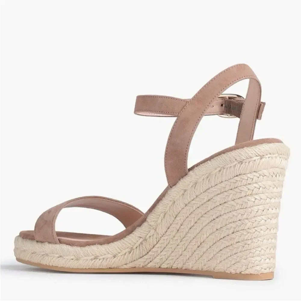 Stuart Weitzman Teddi suede espadrille wedge sandals Size 9.5